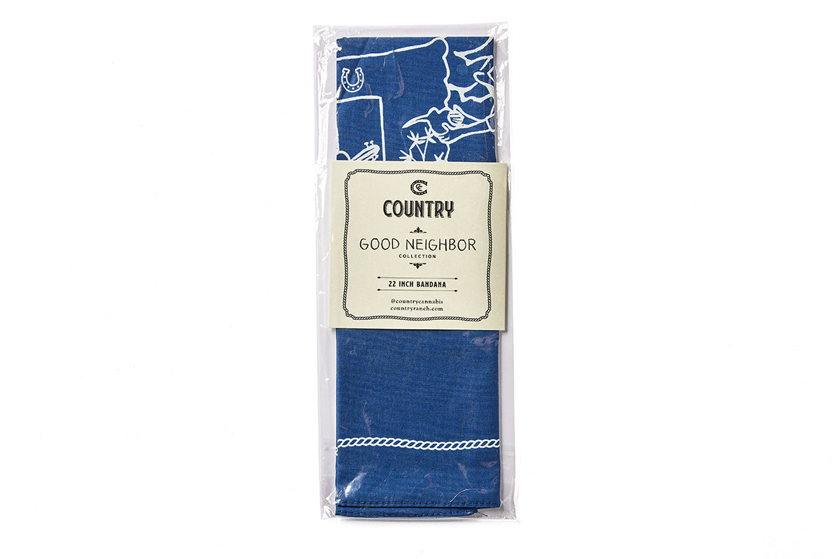 Country Cannabis Good Neighbor Collection 22 Inch Bandana packaging